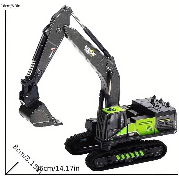 Deoxy 1/50 Metal Excavator Toy, Kids Engineering Digger Trucks, Diecast Construction Vehicles Toys For Boys