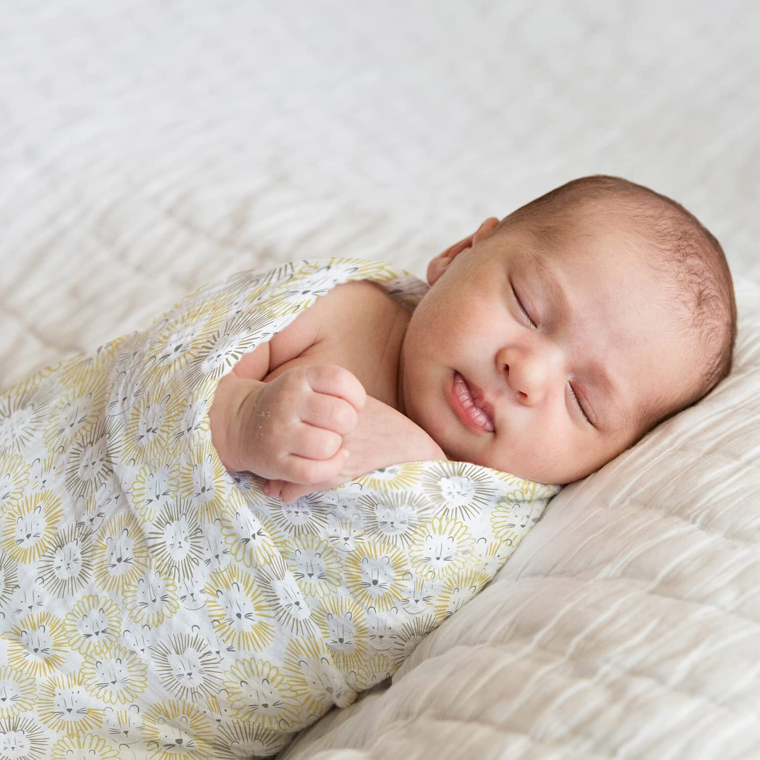 Haus & Kinder 100% Cotton Muslin Swaddle For New Born Baby-Soft Swaddle Cloth For New Born | Baby Swaddle Wrap For New Born, Multicolor Muslin Cloth For New Born Baby, Jungle Safari, 4 Pc, 100X100 Cm