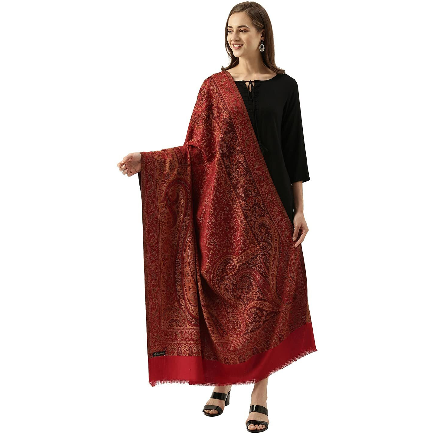 Pashmoda Women Shahnaz Antique Jamawar Shawl (Size 101 X 203 Cm)