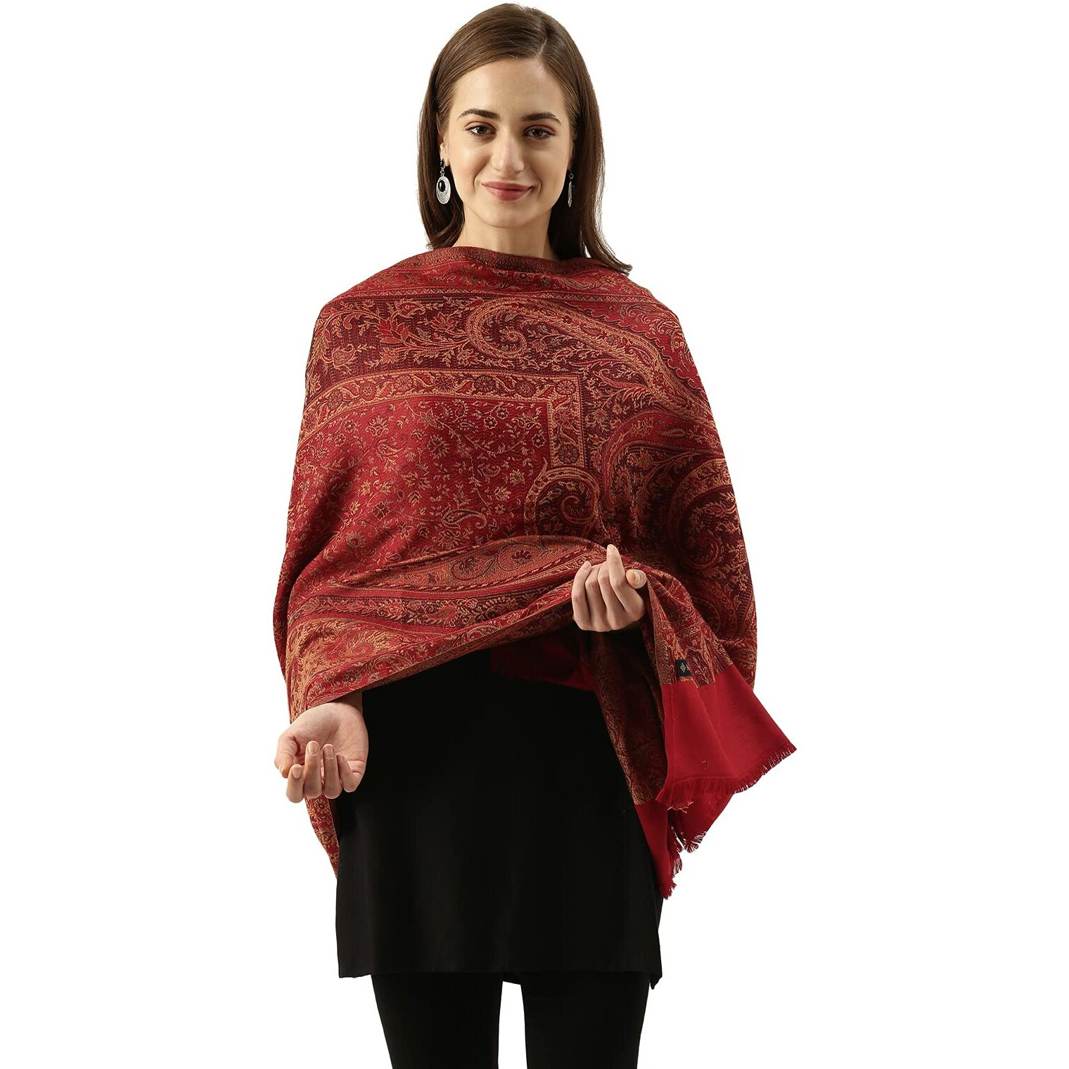 Pashmoda Women Shahnaz Antique Jamawar Shawl (Size 101 X 203 Cm)