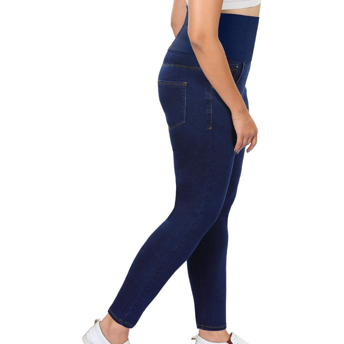 Dermawear Women Stretchable High Waist Regular Fit Shapewear Denim Jeans (Sd-1202_Indigo Blue_38)