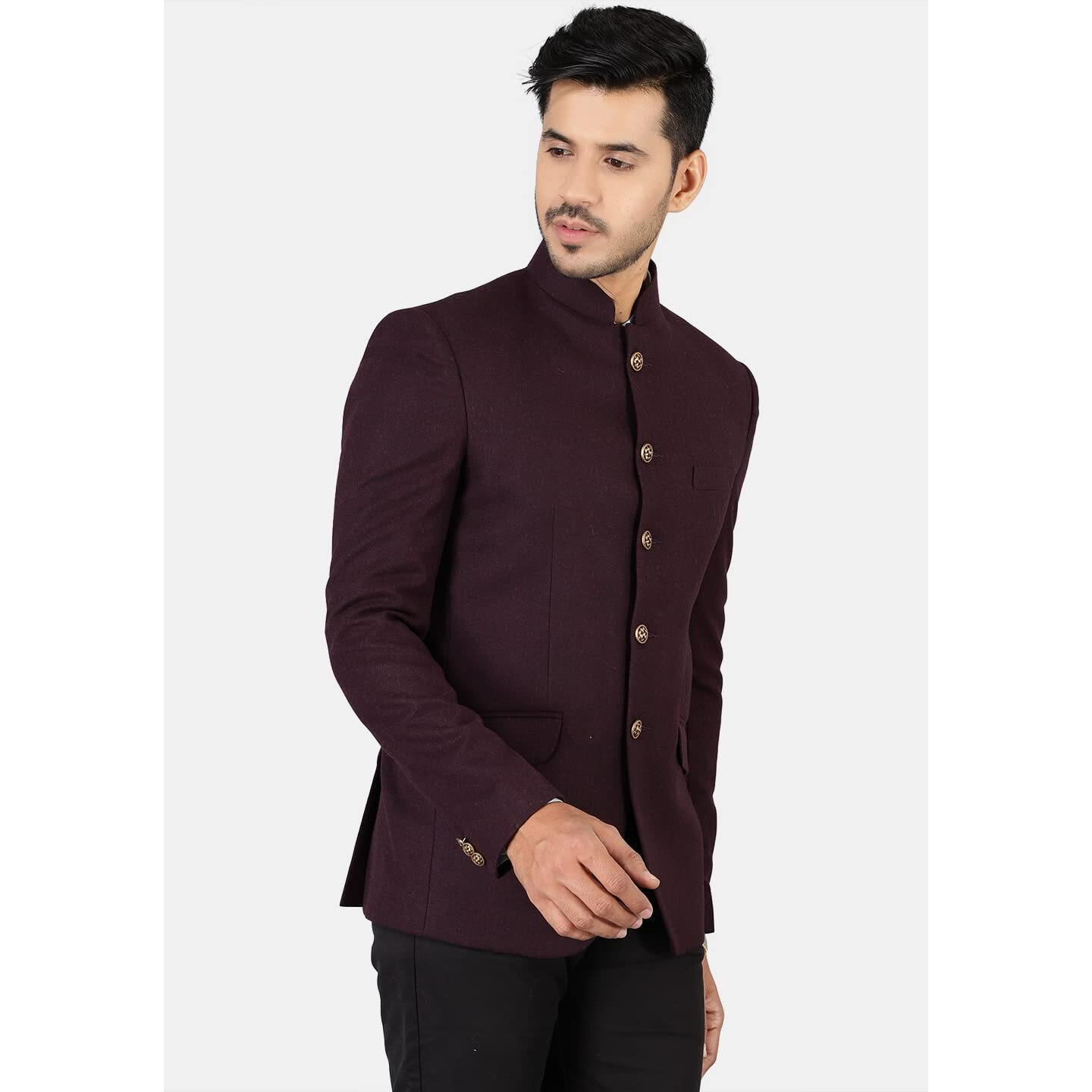 Wintage Men's Wool Purple Bandhgala 38/ S