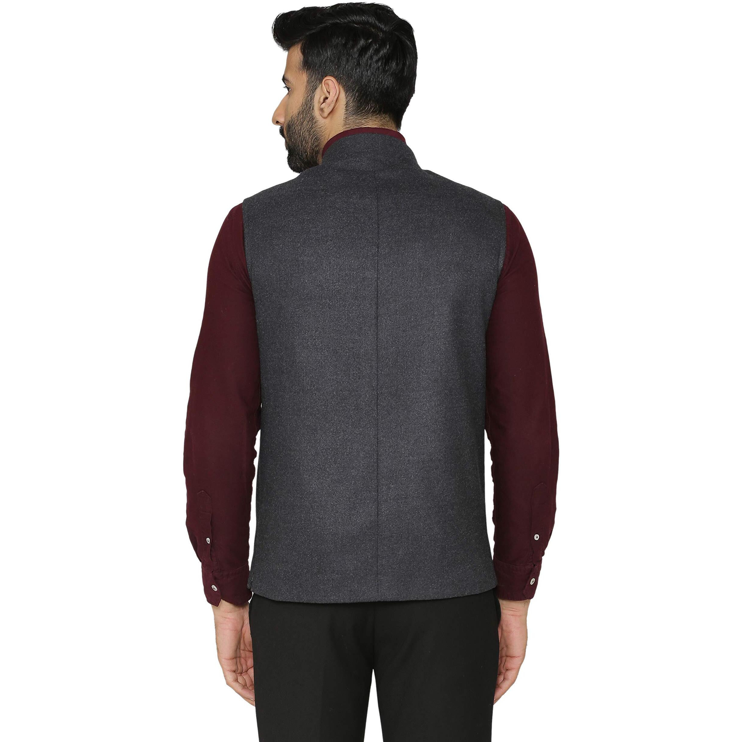 Wintage Men's Tweed Wool Nehru Jacket  Grey