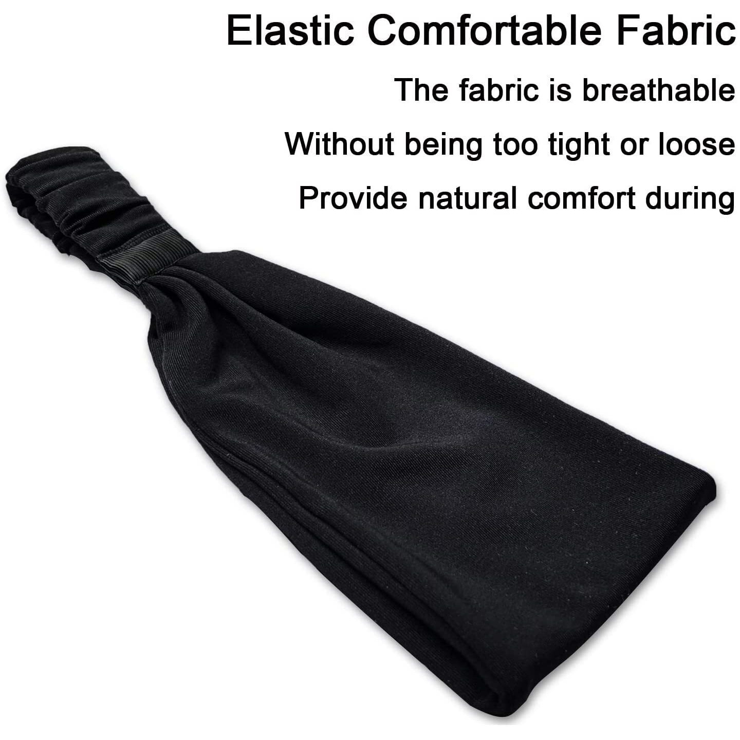 Paropkar Elastic Headband Sweatband & Sports Headband For Running Cycling Gym Yoga Basketball - Stretchy Moisture Wicking Unisex Hairband (Black Light & Dark Grey)