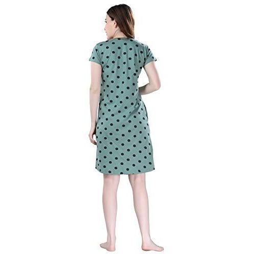 Av2 Women's Cotton All Over Print Midi Maternity Nighty (3099Bxxl_Green_2Xl)