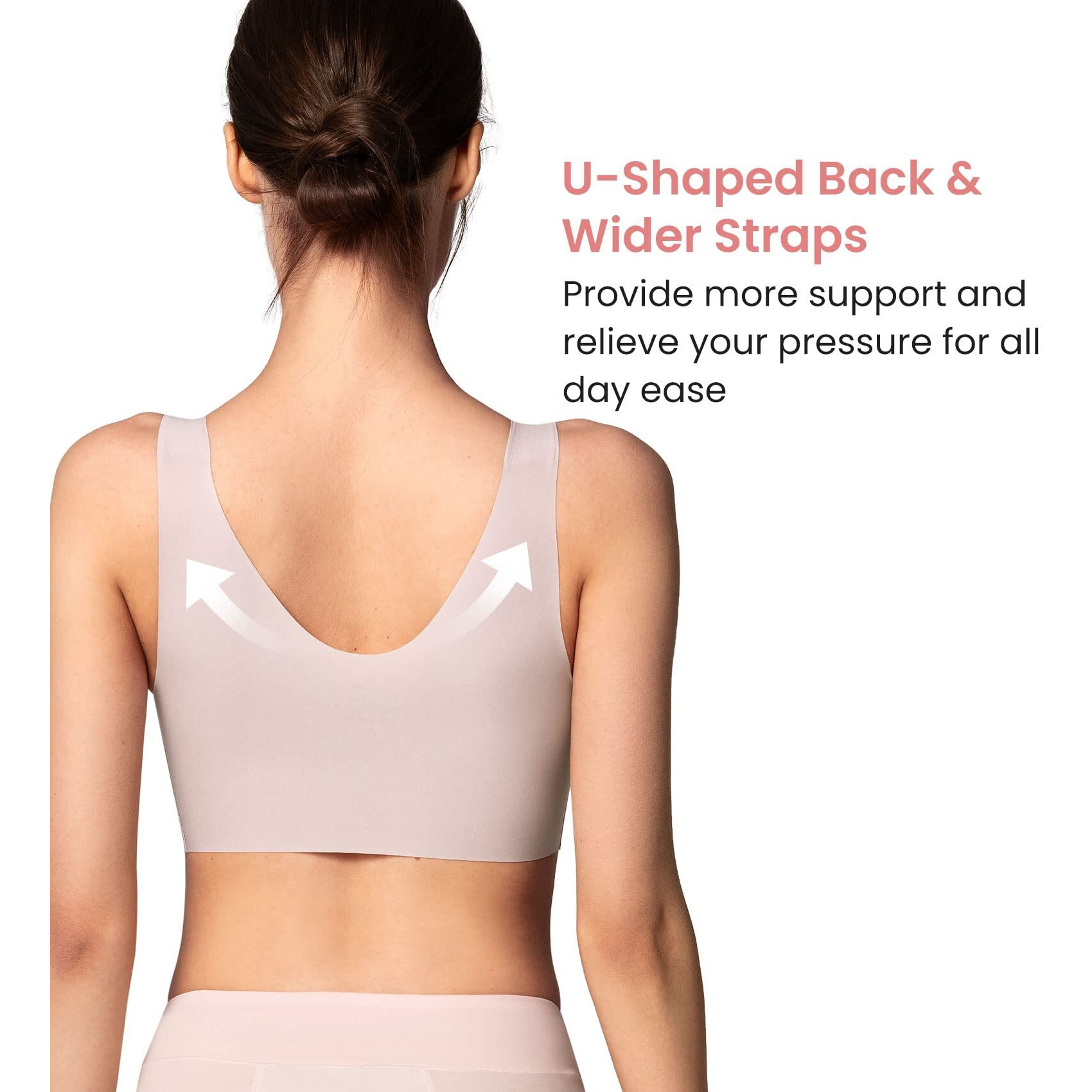 Yvette Women's Polyamide Wire Free Seamless Padded Bra Pink (L)_Light Purple