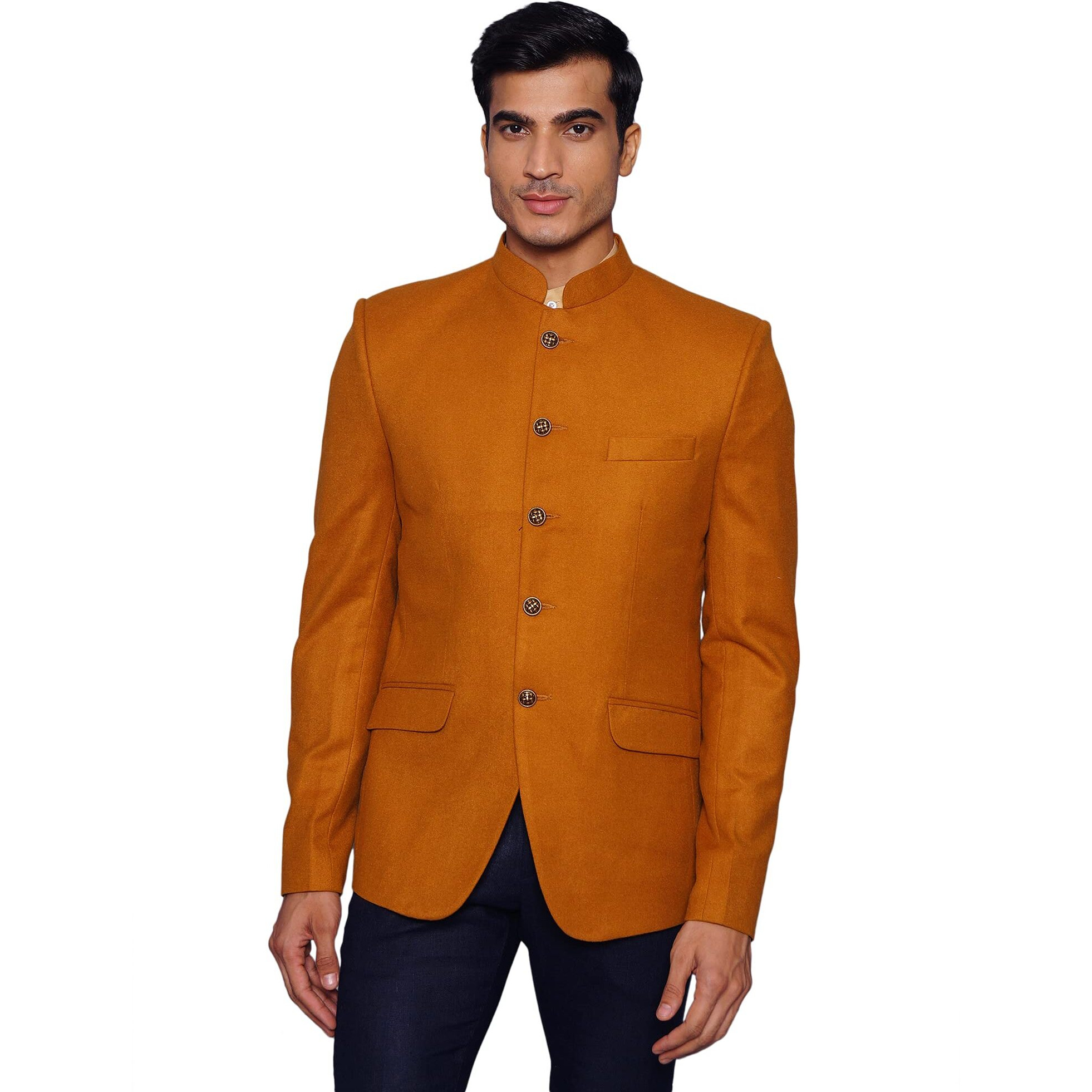 Wintage Men's Tweed Casual And Festive Blazer Coat Jacket  Orange,Large