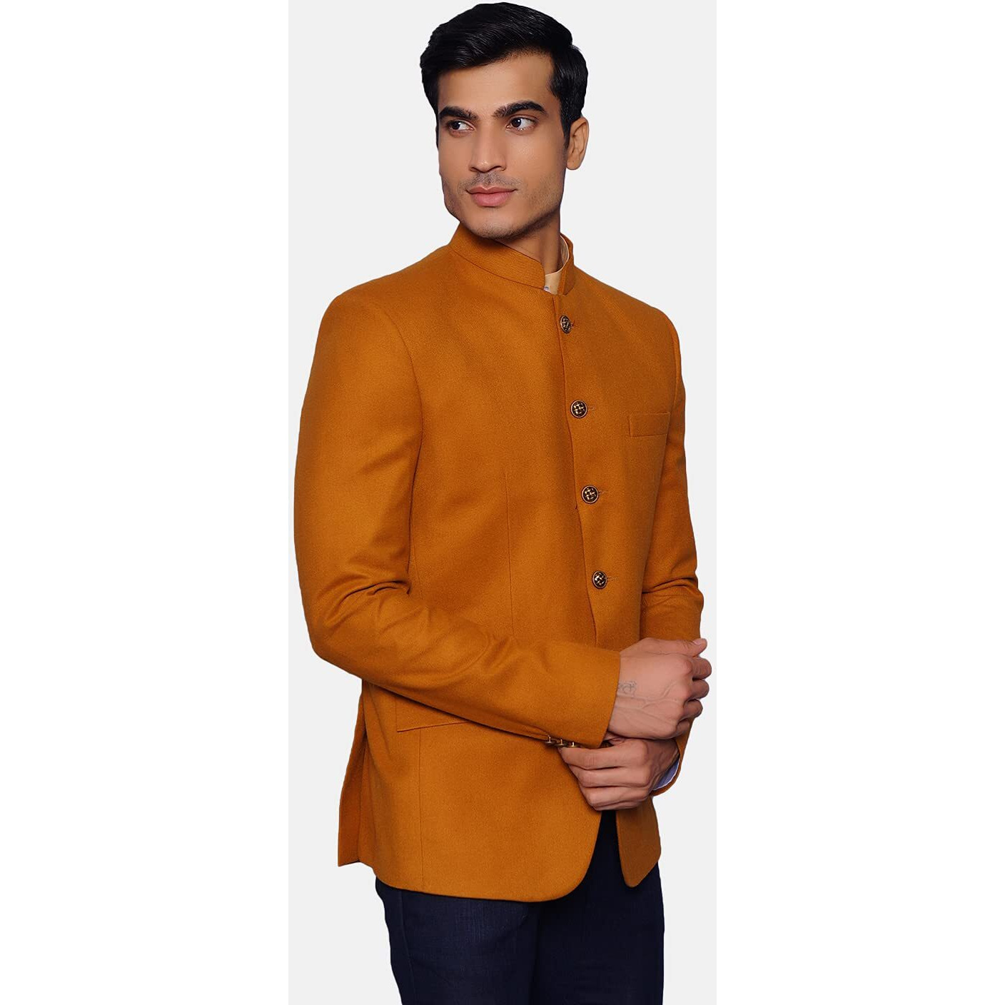 Wintage Men's Tweed Casual And Festive Blazer Coat Jacket  Orange,Large