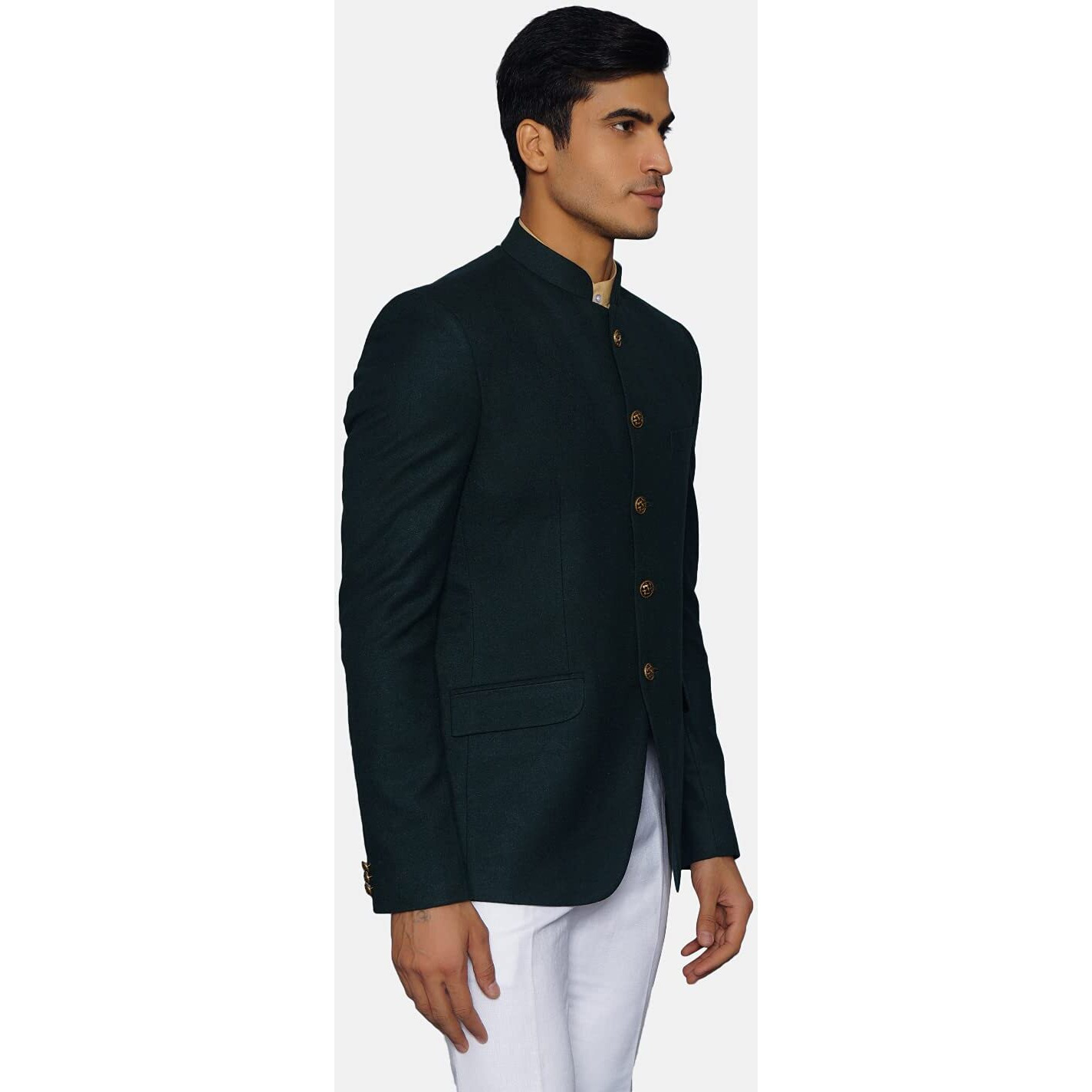 Wintage Men's Tweed Casual And Festive Blazer Coat Jacket  Green,X-Small
