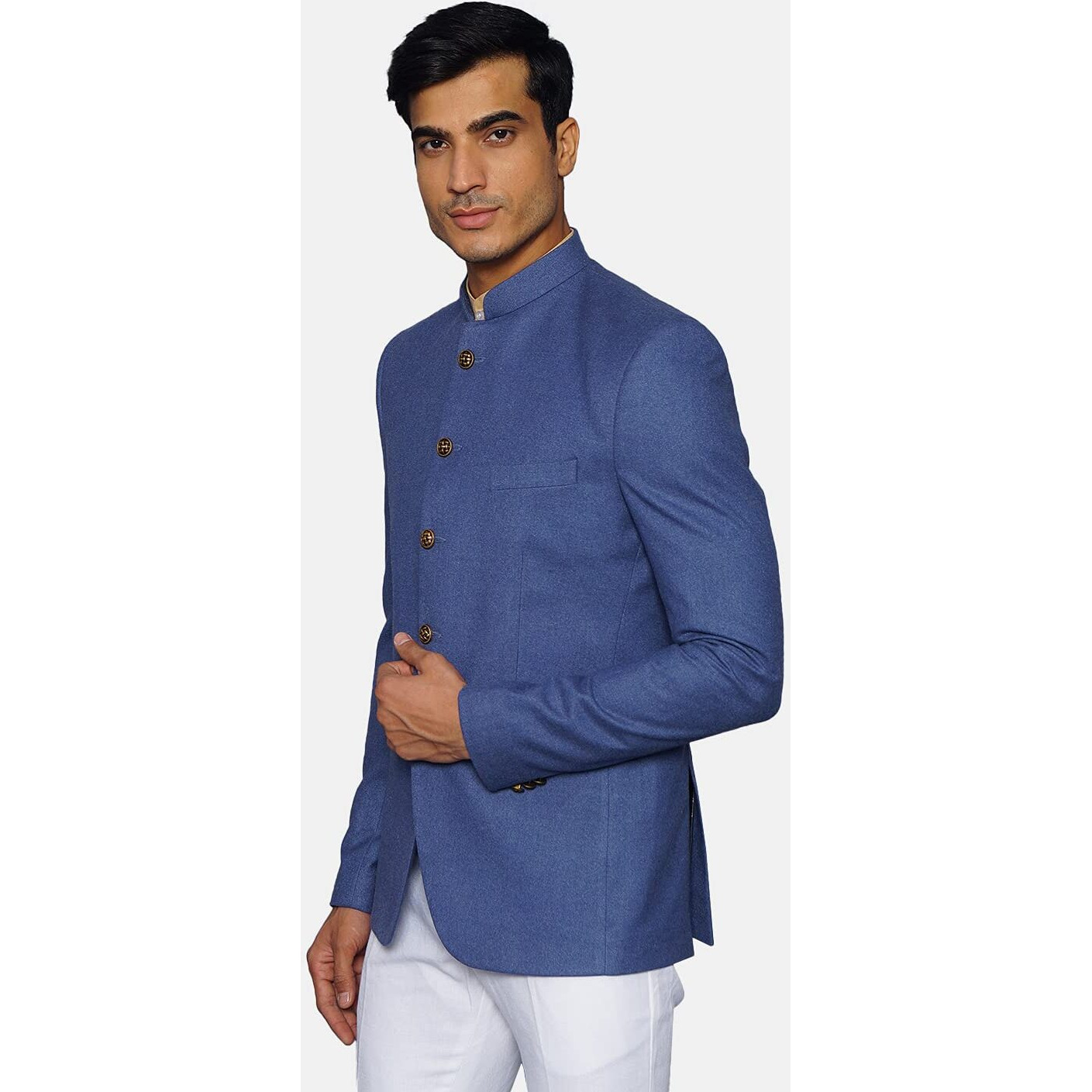 Wintage Men's Tweed Casual And Festive Blazer Coat Jacket  Sky Blue,X-Large