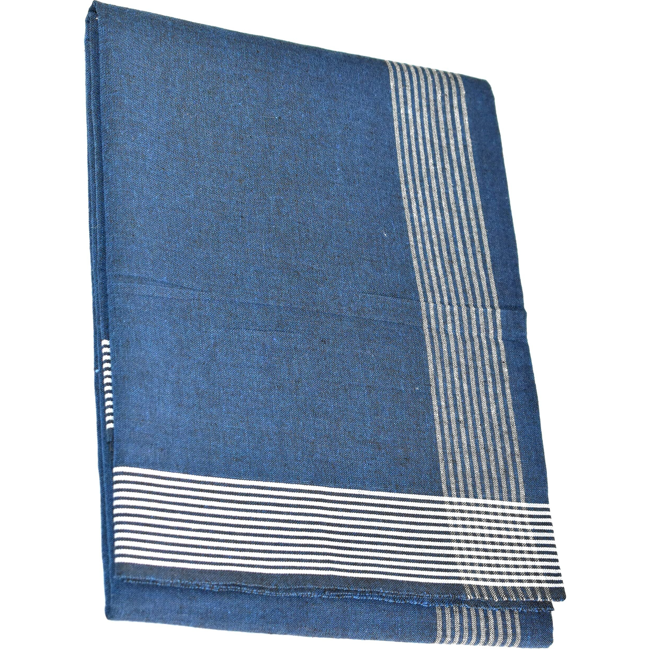 Tuni Mani Men's Cool Cotton Casual Style Dhoti Plain Solid/Length 2.0M (Pack Of 2) (25 Royal Blue & Royal Blue Light)