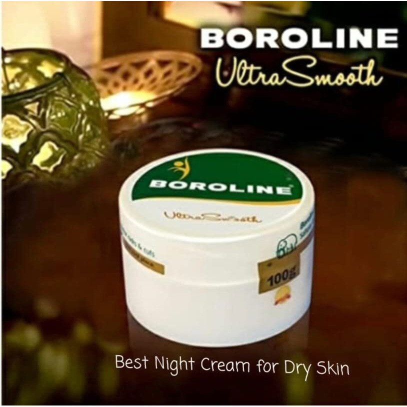 Boroline Ultra Smooth Night Cream For Dry Skin 40 Gm X 4 Plus Free Bo Body Lotion Trial Pack, 7Ml X 4 Moisturizes & Repairs Dry, Rough, Chapped Skin (Pack Of 8)