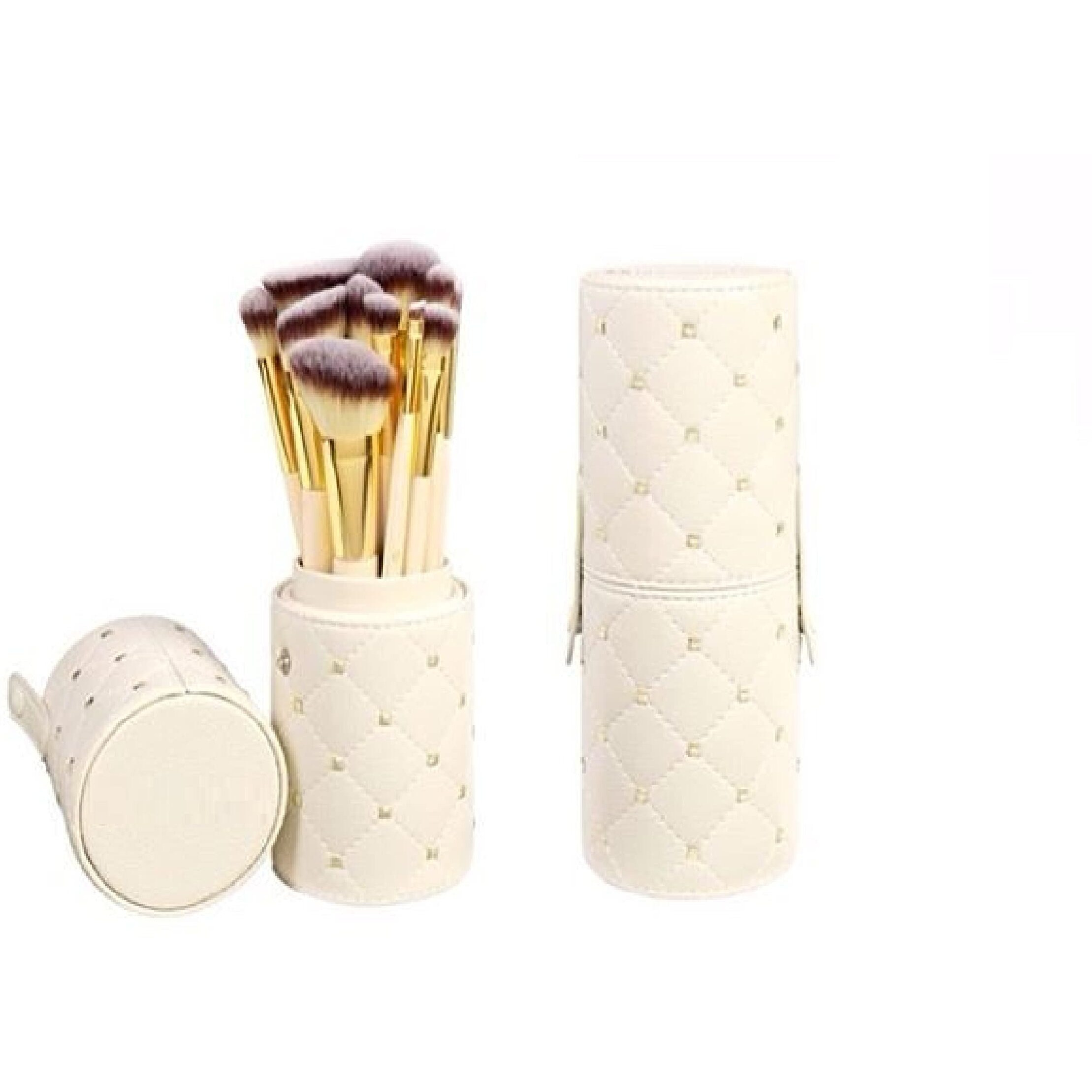 Macplus Soft Bristles Makeup Brushes - Brown, Pack Of 12