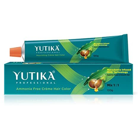 Yuthika Professional Creme Hair Colour 100% Grey Coverage, Dark Ash Brown Permanent Hair Colour With Macadamia Infused Qme Technology, Salon-Like Finish, 100Gm