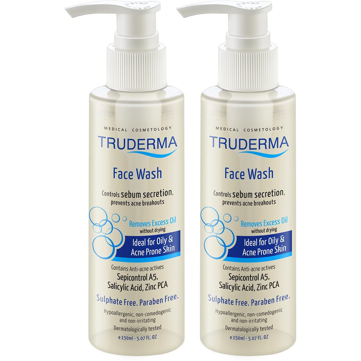 Regaliz Truderma Face Wash With 1% Salicylic Acid  Pack Of 2, Cleansing Formula For Smooth, Radiant Skin