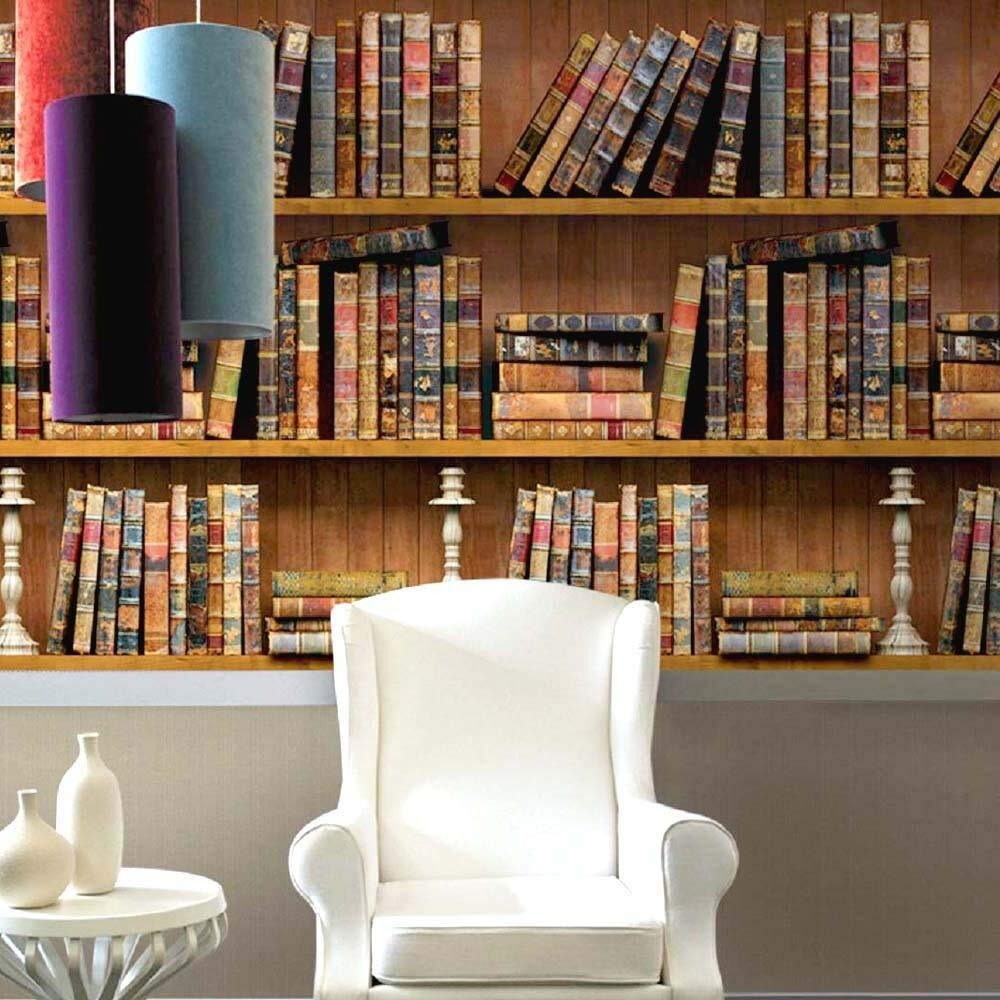 Univocean Wall Stickers Book Shelf (45 X 1000 Cm) 3D Pvc Diy Self Adhesive Wallpaper, Multicolour