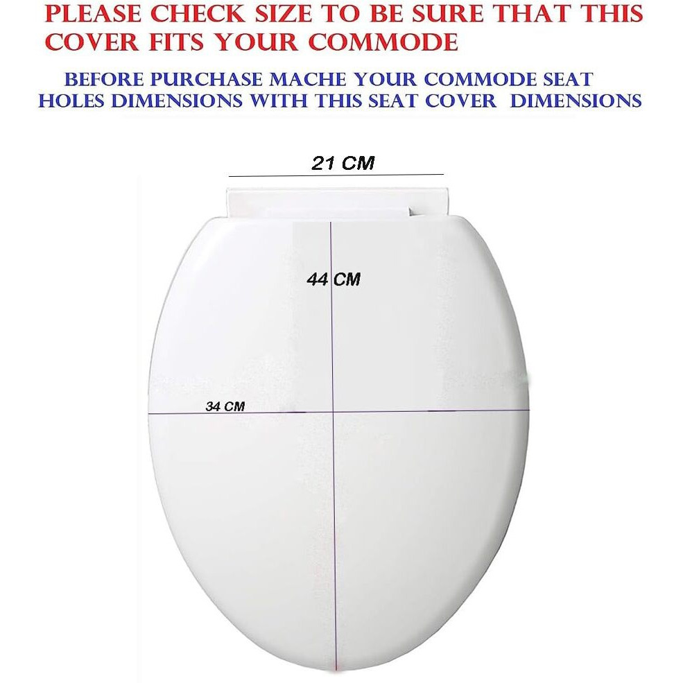 Mld Polyethylene Oval Shaped Design Hydraulic Soft Closing Pp Toilet Seat Cover Hinge Size Adjustment Sideways Front Back Fit All Brand Commode Hovl4055 (Color-White,Plastic)