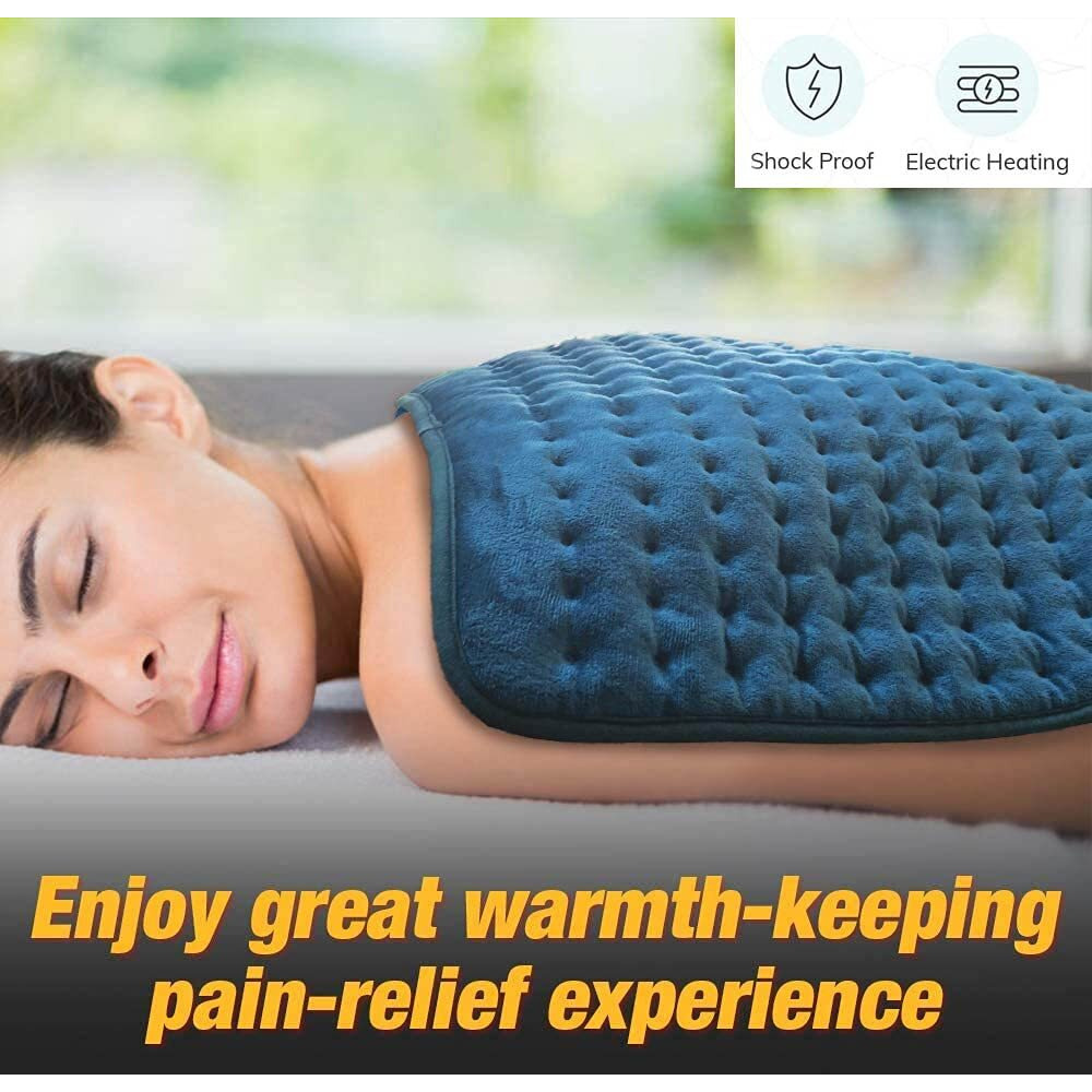 Dr Care Velvet Electric Heat Therapy Orthopedic Pain Reliever Electric Heating Pad For Joints, Muscle, Back, Leg, Shoulder, Knee, Neck (With Auto Temperature Controller) Multi Colour (Blue)