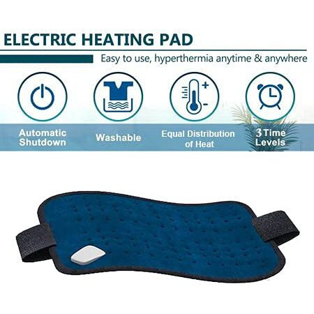 Dr Care Velvet Electric Heat Therapy Orthopedic Pain Reliever Electric Heating Pad For Joints, Muscle, Back, Leg, Shoulder, Knee, Neck (With Auto Temperature Controller) Multi Colour (Blue)