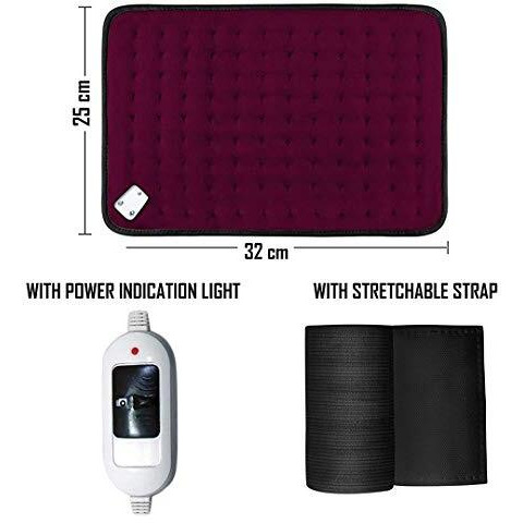 Dr Care Velvet Electric Heat Therapy Orthopedic Pain Reliever Electric Heating Pad For Joints, Muscle, Back, Leg, Shoulder, Knee, Neck (With Auto Temperature Controller)