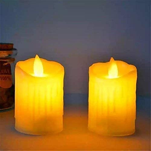 Satyam Kraft 3 Pcs Led Tea Light Candles | Flameless & Smokeless | Home Dcor, Wedding, Festival, Birthday, Balcony & Room Decoration