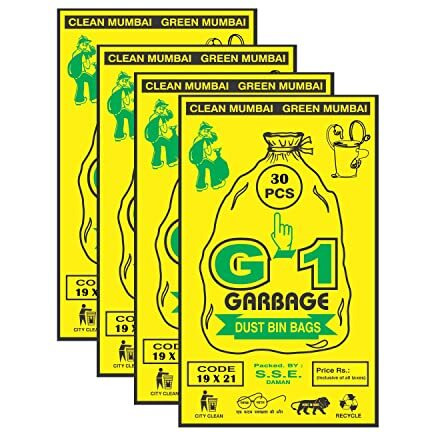 G1 Garbage Bags | Dustbin Bags | Medium | Black | 19 X 21 Inch | 4 Packs Of 30 Pcs 120 Pcs