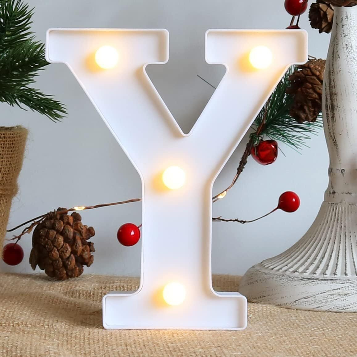 Satyam Kraft 1 Piece White Led Marquee Lights & Alphabet Y Aesthetic Home & Party Dcor For ValentineS Day, Diwali, Weddings, Birthdays,Led Lighting For Living Room And Special Events (Y)