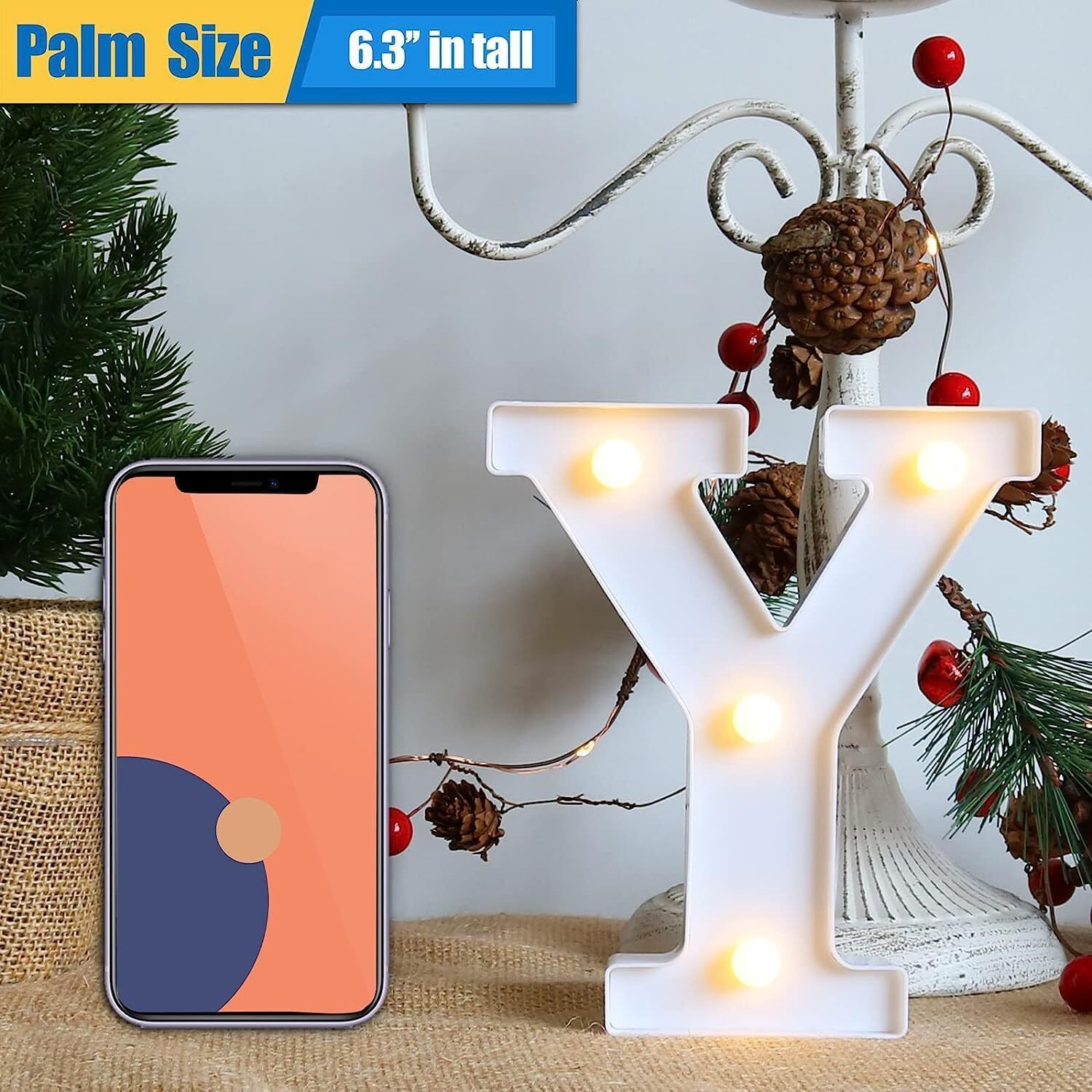 Satyam Kraft 1 Piece White Led Marquee Lights & Alphabet Y Aesthetic Home & Party Dcor For ValentineS Day, Diwali, Weddings, Birthdays,Led Lighting For Living Room And Special Events (Y)