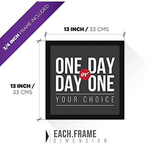 Fatmug Synthetic Square Motivational Quotes Framed Wall Paintings With Glass For Office Decor And Home (Large) -Set Of 4 Multicolour