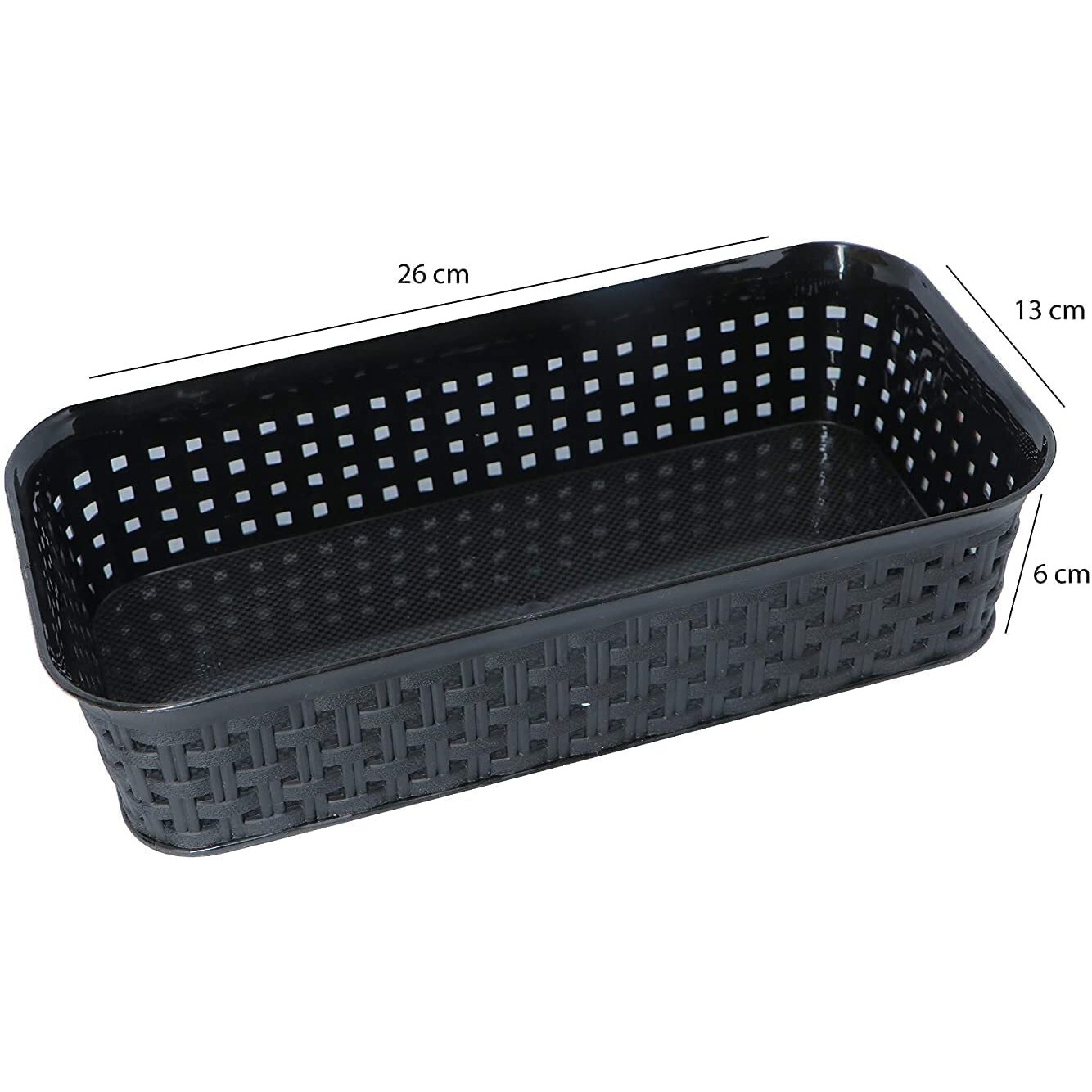 Csm Plastic Multipurpose Desk Organizer Tray Office Drawer Dividers Storage Bins For Kitchen, Bathroom, Office, Makeup, Bedroom Dresser, Multicolor (Dimensions  23.2 Cm X 8.5 Cm X 5 Cm) Pack Of 6