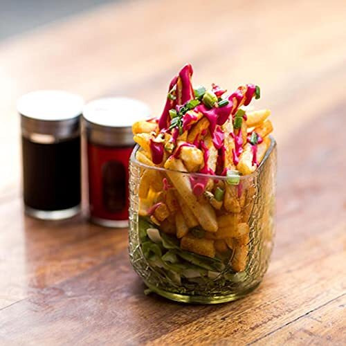 Kavi Top Cut Old Monk Recycled Bottle Platter - Upcycled Serving Tray (Clear)