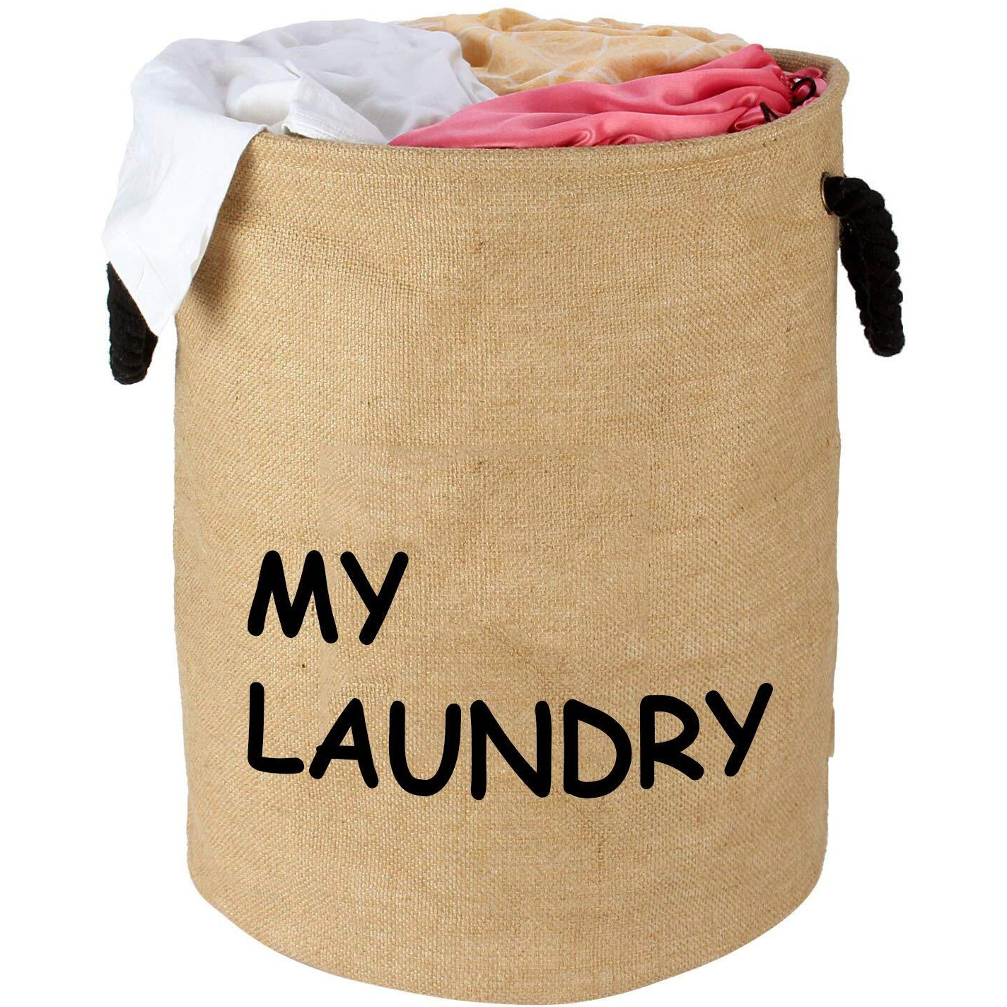 Styleys Folding Laundry Bag For Clothes 45 - Litres With Drawstring Closure (S11082 - Beige)