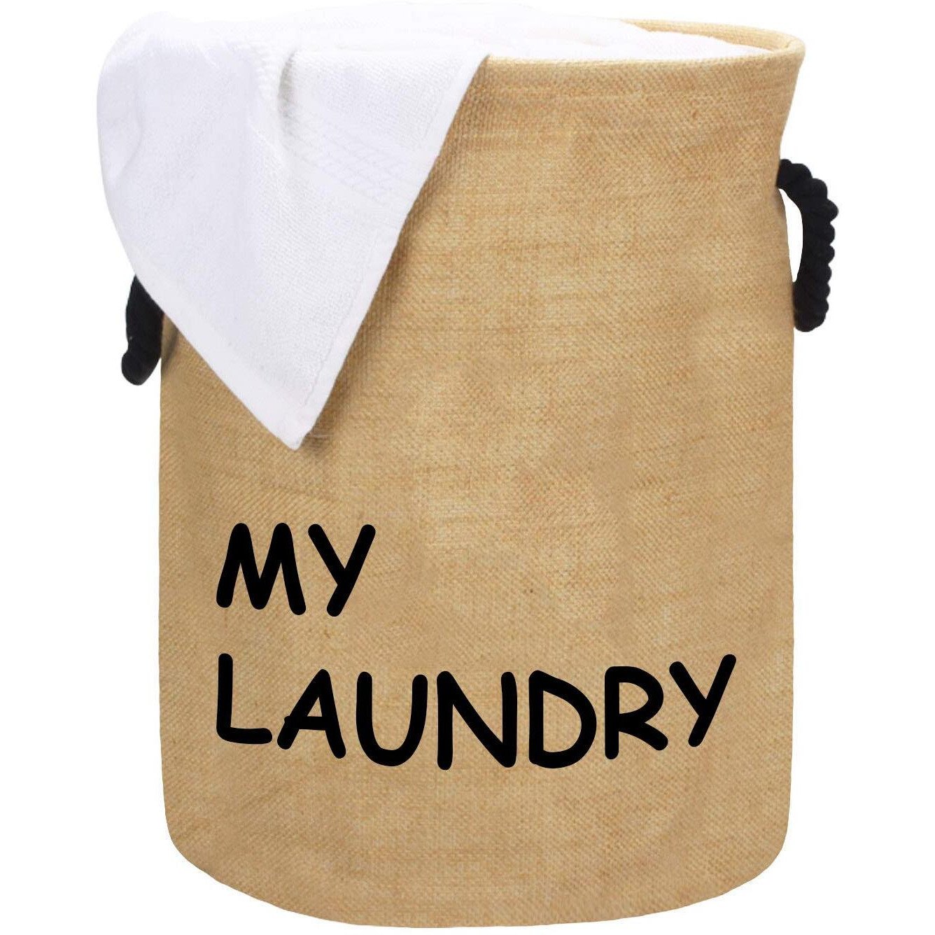Styleys Folding Laundry Bag For Clothes 45 - Litres With Drawstring Closure (S11082 - Beige)