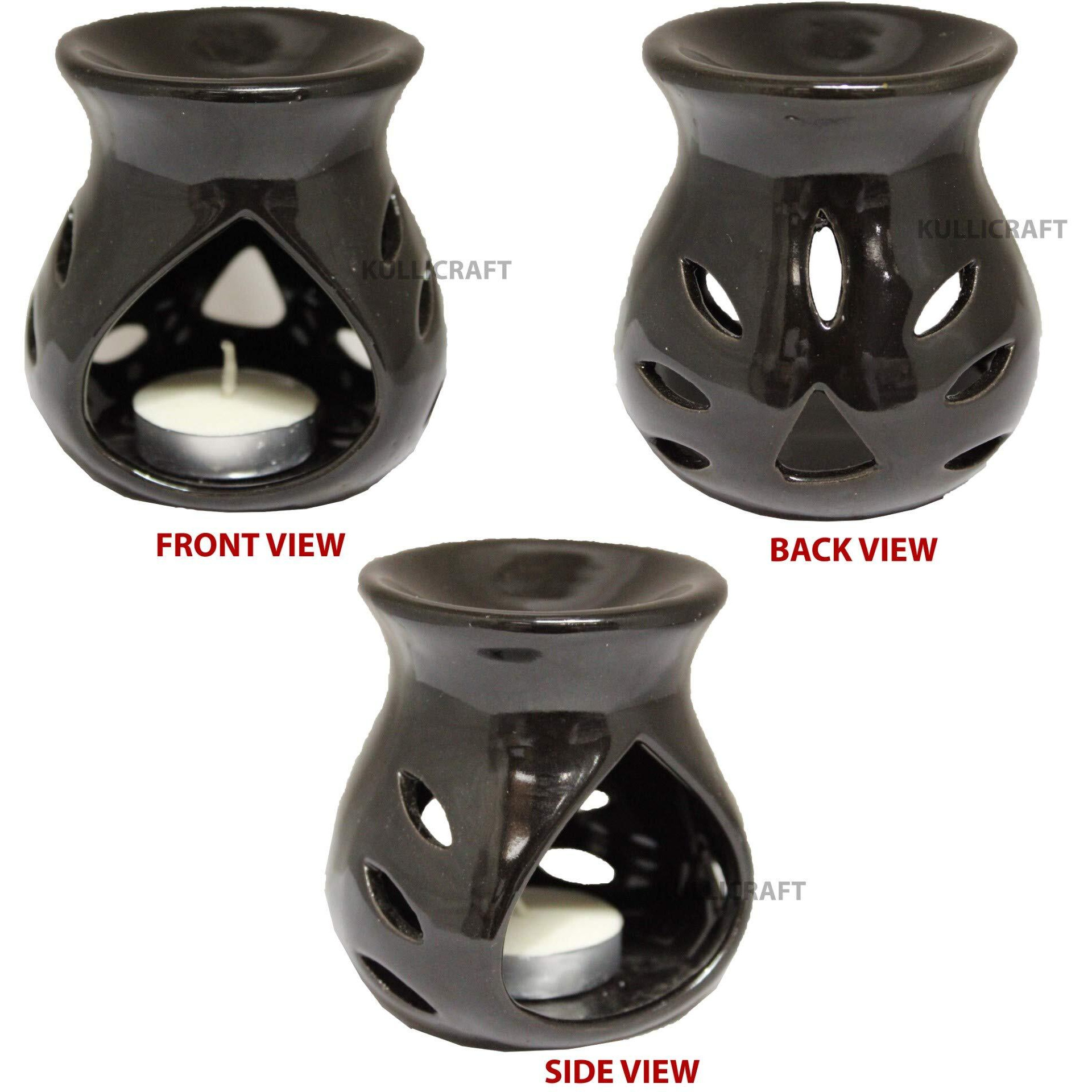 Kc Kullicraft Ceramic Aroma Diffuser Oil Burner Clay Lamp Wax Warmer Tea Light Holder, Pack Of 2