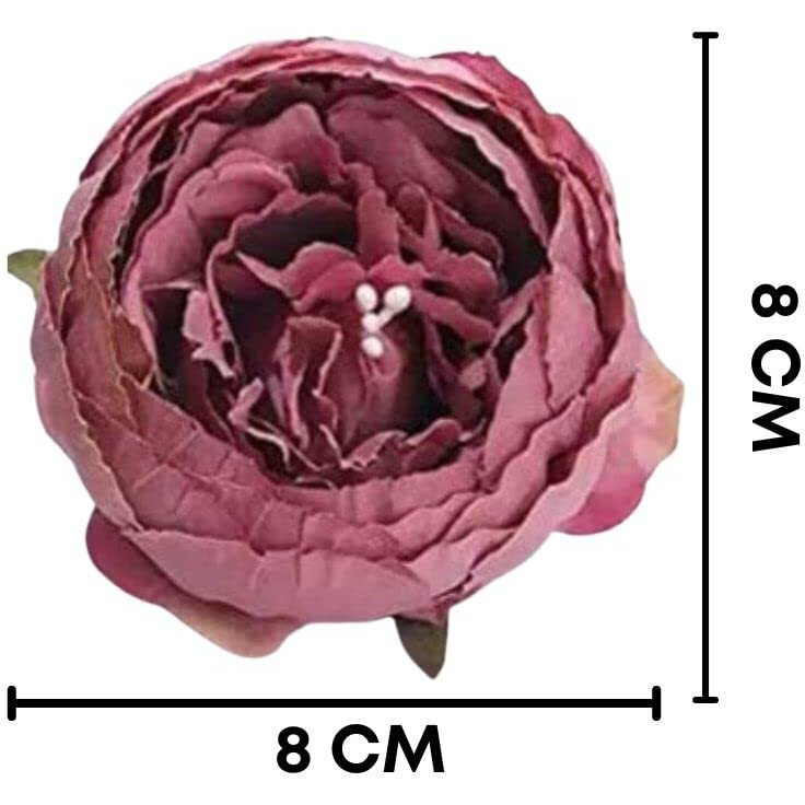 Satyam Kraft 6 Pcsartificial Fake Fabric Head Rose Flowers  Premium Faux Roses For Home Decor, Wedding Bouquets, Craft Projects, Pooja Mandir,Gift Wrapping (Dark Pink)(6 Pieces)