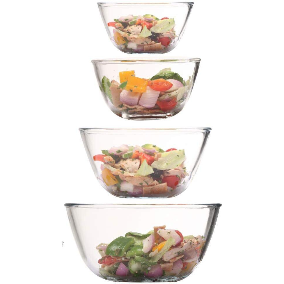 Femora Borosilicate Glass Mixing Bowl | Microwave Safe Bowl | Oven Bowls |1 Year Warrnty | Set Of 4 (400 Ml, 700 Ml, 1050 Ml, 1650 Ml)