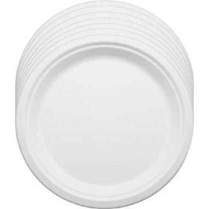 Swhf Disposable Plates 10 Inch - Pack Of 100, Eco-Friendly & Biodegradable, Dinner Plates For Serving Snacks, Dinner, Paper Plates For Birthday, Weddings & Parties - Disposal Plate (White, Round)