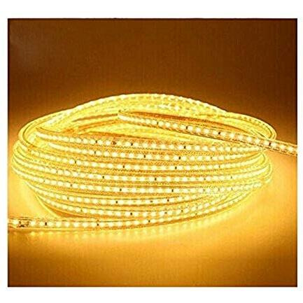 Khodiyar Online Store 3014 Led Strip Rope Light (Warmwhite Or Yellow-15 Meter), Water Proof Ip65, Decorative Led Flexible Strip Light With Adapter | Pack Of 1 Pcs.