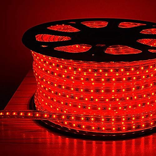 Khodiyar Online Store 3014 Led Strip Rope Light (Red-10 Meter), Water Proof Ip65, Decorative Led Flexible Strip Light With Adapter | Pack Of 1 Pcs.