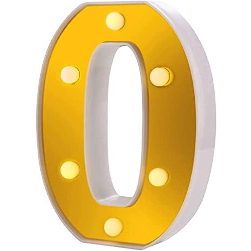 Satyam Kraft 1 Piece Golden Marquee Alphabet Shaped Led Light - Decorative Letter Lamp For ValentineS Day, Bedroom, Wedding, Birthday, Home Decor, Romantic Gift Night And Wall Lamp (O)