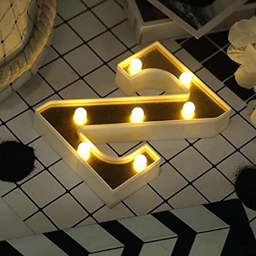 Satyam Kraft 1 Piece Golden Marquee Alphabet Shaped Led Light - Decorative Letter Lamp For ValentineS Day, Bedroom, Wedding, Birthday, Home Decor, Romantic Gift Night And Wall Lamp (Z)