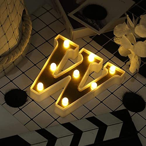 Satyam Kraft 1 Pcs Golden Marquee Alphabet Shaped Letter Led Name Light For Aesthetic Decorations, Romantic Gift, Valentine, Room, Bedroom, Home Decor, Wedding, Birthday, Night And Wall Lamp (W)