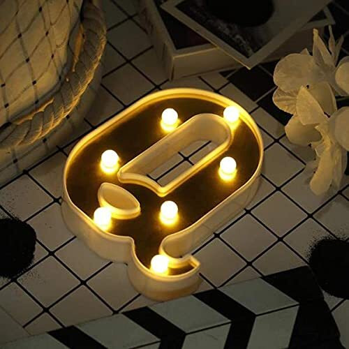 Satyam Kraft 1 Piece Golden Marquee Alphabet Shaped Led Light - Decorative Letter Lamp For ValentineS Day, Bedroom, Wedding, Birthday, Home Decor, Romantic Gift Night And Wall Lamp (Q)
