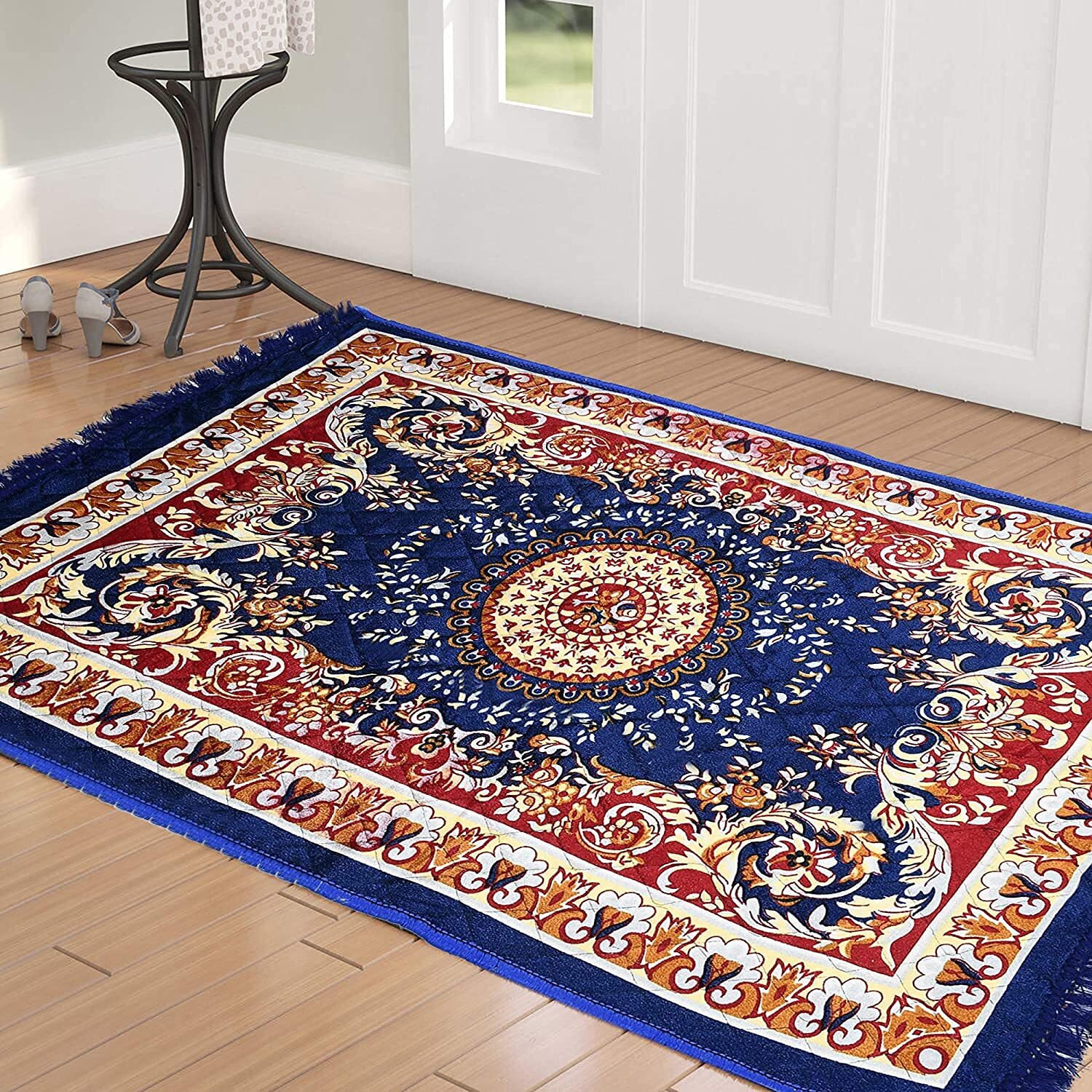 Cozy Furnish Velvet Pooja Asan Mat - Size 28 X 48(Inches) 71X121(Cm) 2X4(Feet) Bed Side Runner,Floor Mat, Floor Rug, Pack Of 1 Velvet Asan
