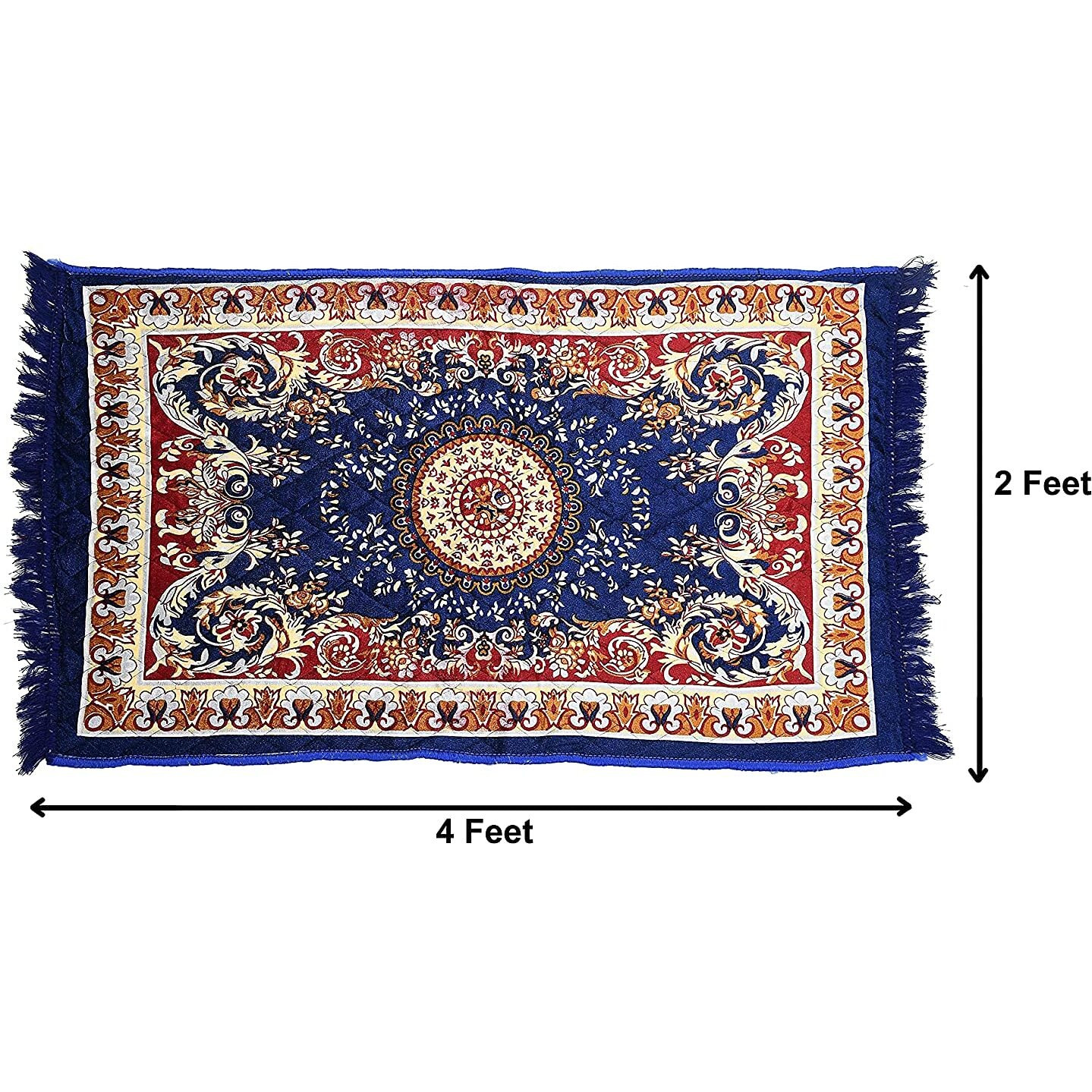 Cozy Furnish Velvet Pooja Asan Mat - Size 28 X 48(Inches) 71X121(Cm) 2X4(Feet) Bed Side Runner,Floor Mat, Floor Rug, Pack Of 1 Velvet Asan