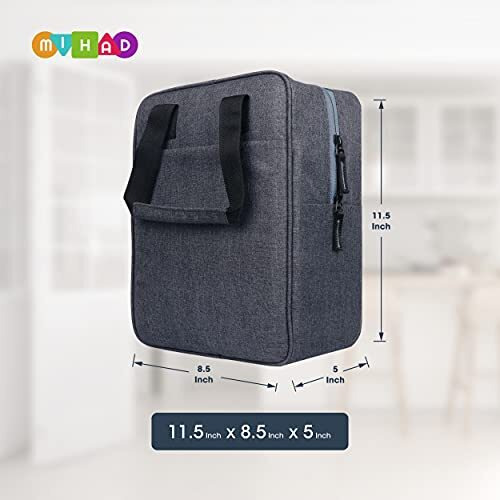Mihad Travel Tiffin Bag | Lunch Bag | Storage Bag For Office, College, School & Picnic, Material Polyester Capacity- 8 Liter & Size 11.5" X 8.5" X 5" (Grey)