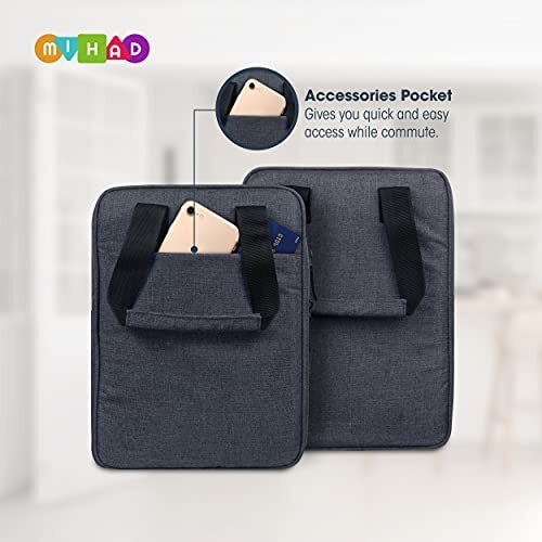 Mihad Travel Tiffin Bag | Lunch Bag | Storage Bag For Office, College, School & Picnic, Material Polyester Capacity- 8 Liter & Size 11.5" X 8.5" X 5" (Grey)