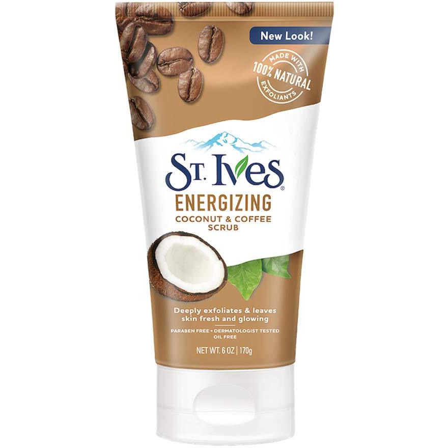 St. Ives Energizing Face Scrub, Coconut & Coffee, Deep Cleanser For Bright Skin, Paraben Free, Dermatologically Tested, 170 Gm