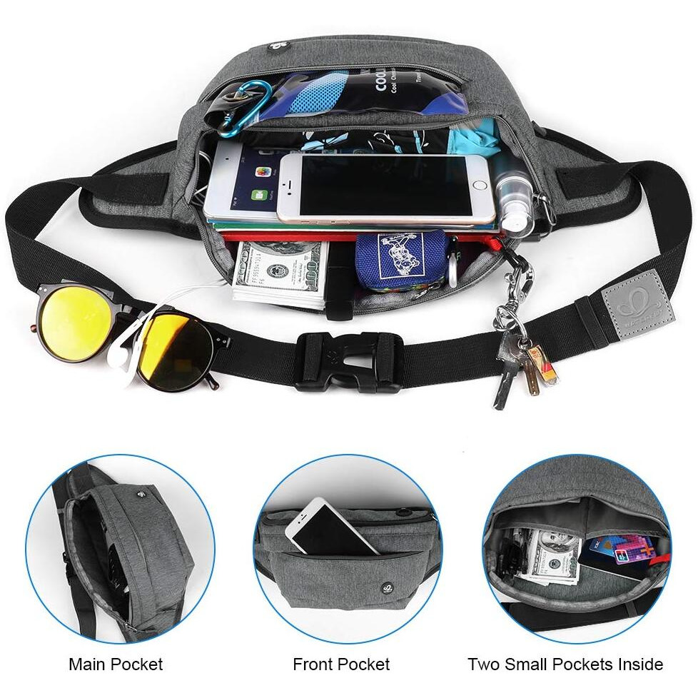Gustave Waist Bag For Men Women, Waterproof Waist Bag Stylish Fanny Pack Lightweight Bum Bag With Adjustable Strap For Outdoor Sports Running Hiking (Maple Leaf)