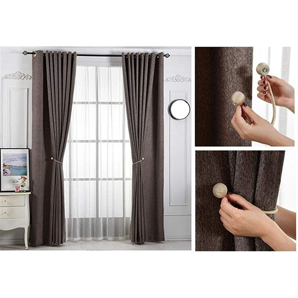 Hasthip Polyester Solid Curtain, Medium, Coffee, Pack Of 2